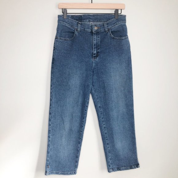 Vintage High Waisted Straight Cropped Denim Jeans - Picture 3 of 8